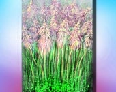 Art abstract acrylic original painting on canvas  Summer Garden Flowers 36''x24''