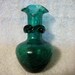 Vintage Green Crackle Glass Vase Art Glass Hand Blown Mint Condition Only 8 USD