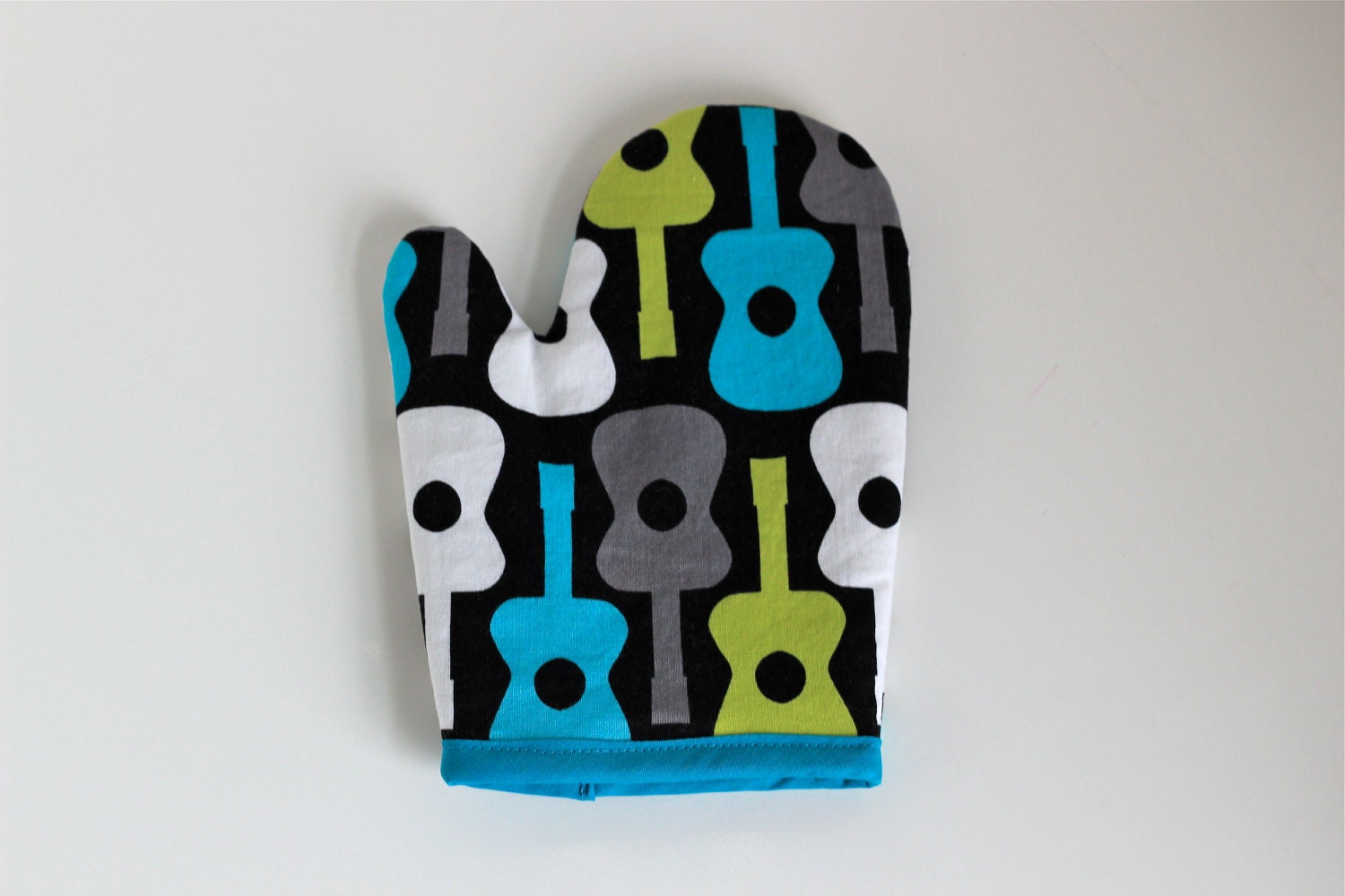 Boys kids play oven mitt modern GUITAR for kitchen chef potholder