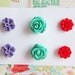 Floral Earrings Set Floral Stud Post Earrings Set Rose Earrings Lot of 3 Flower Post Set Purple Red Aqua Turquoise Mint Green Fall Winter