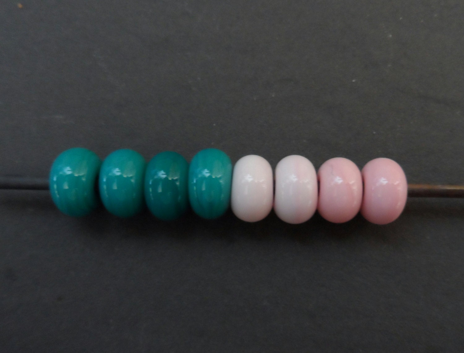 Red white and blue. Handmade Lampwork spacer bead set SRA CPteam FHFTeam