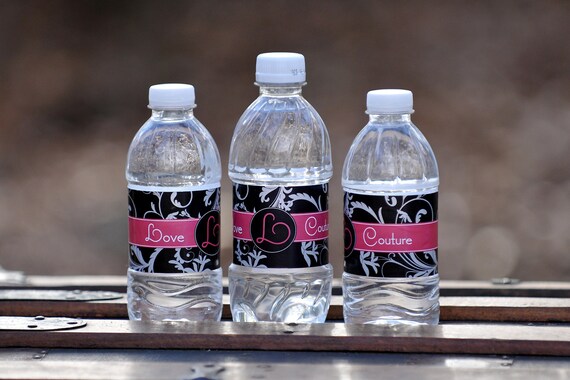 Custom Water Bottle Labels, - 150 Custom Labels with your business logo or design Il_570xn