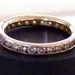 Vintage 14K Yellow Gold Eternity Band Ring with Channel Set Simulated Diamonds