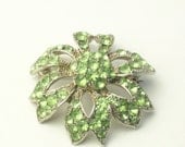 Vintage Dome Mint Green Rhinestone Flower Costume Jewelry Brooch Pin on Etsy