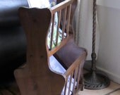 Vintage Magazine Rack Two TierWooden Magazine rack 70s original finish