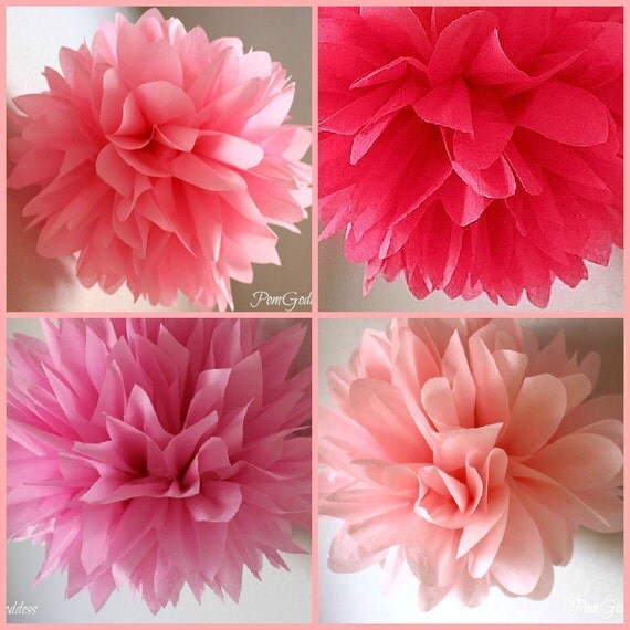 SALE 10 Tissue Pom Poms, Wedding Reception Decorations,Ceremony Decorations,Nursery Decor,Fowers Il_570xn