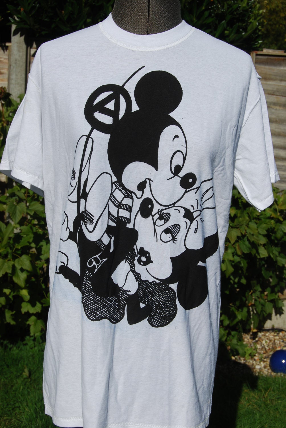 Mickey Sex Punk Screenprint T Shirt Mickey Minnie Mouse