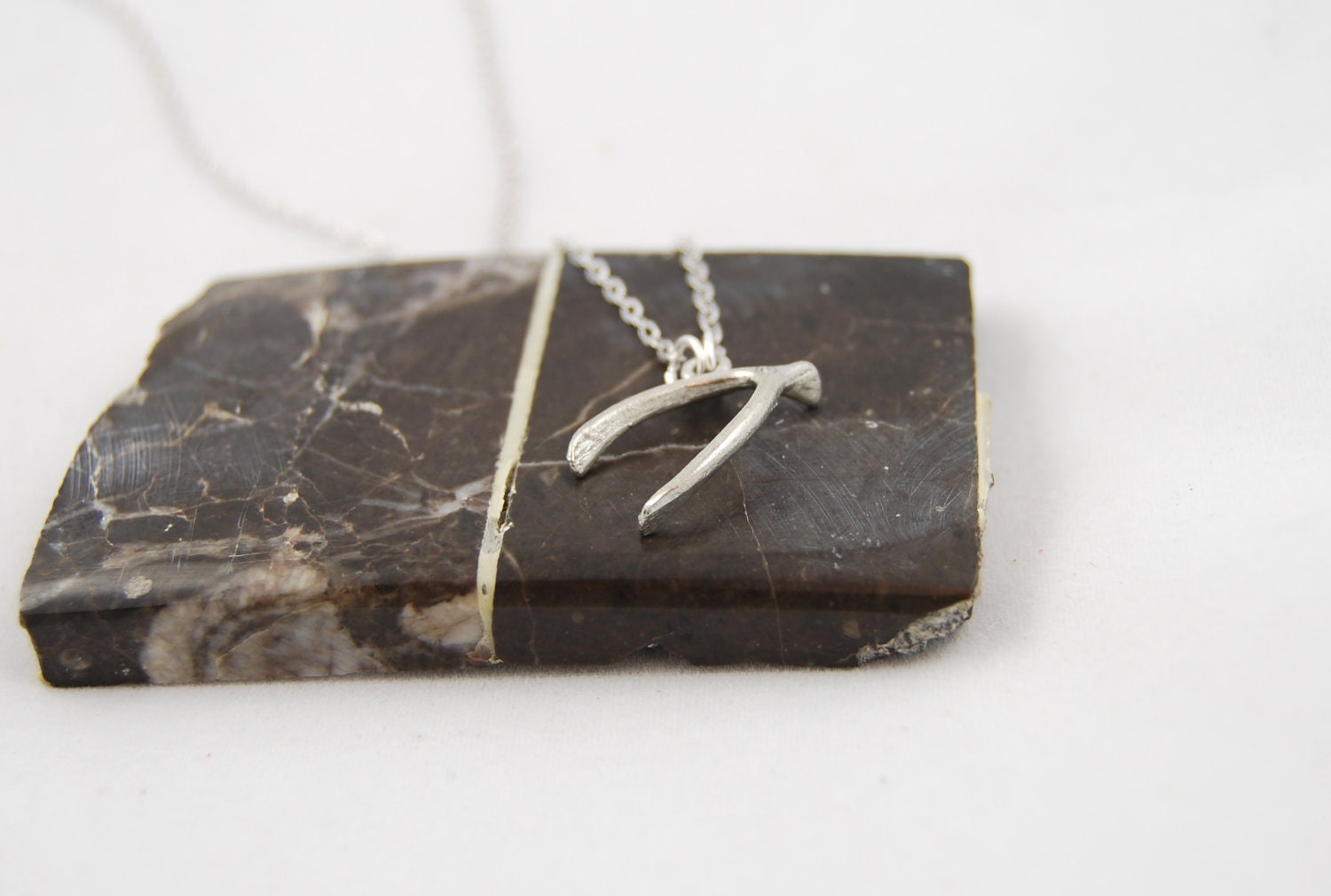 Silver Wishbone Necklace