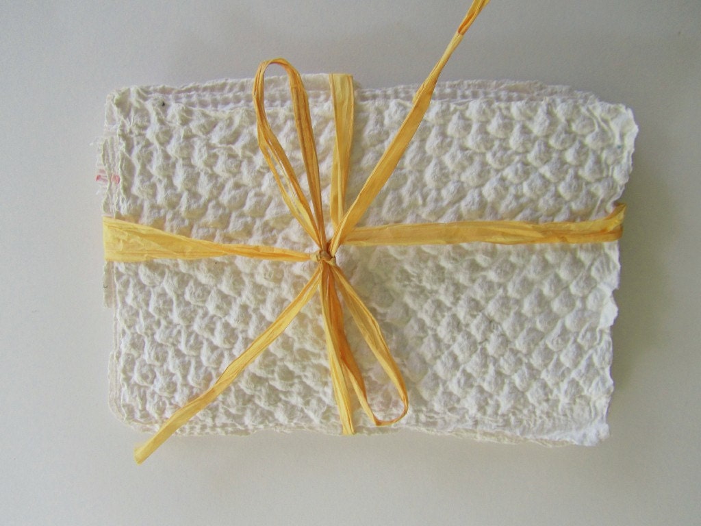 Handmade Paper - White - Recycled - Texture