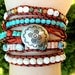 Southwestern Turquoise Leather Wrap Bracelet with Multi Gemstones, Native American inspired, Western jewelry, Santa Fe jewelry 5X