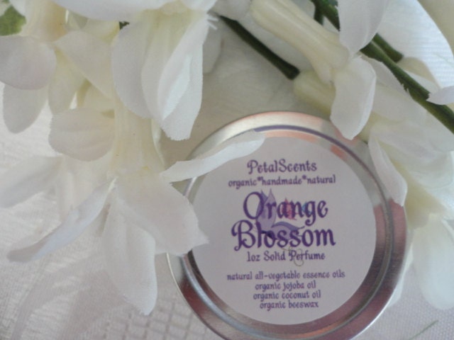 Orange Blossom Solid Perfume - 1oz tin - organic natural skincare - Boxing Day Sale 50% Off