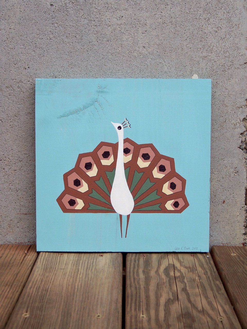MADE TO ORDER - Reclaimed Wood Geometric Peacock
