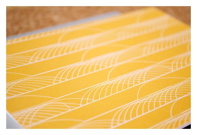 Simple Line Pattern Graphic Blank Note Card Stationery Set