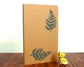 Fern Woodland for Nature Lover Linocut Print on Moleskine Cahier Pocket Journal