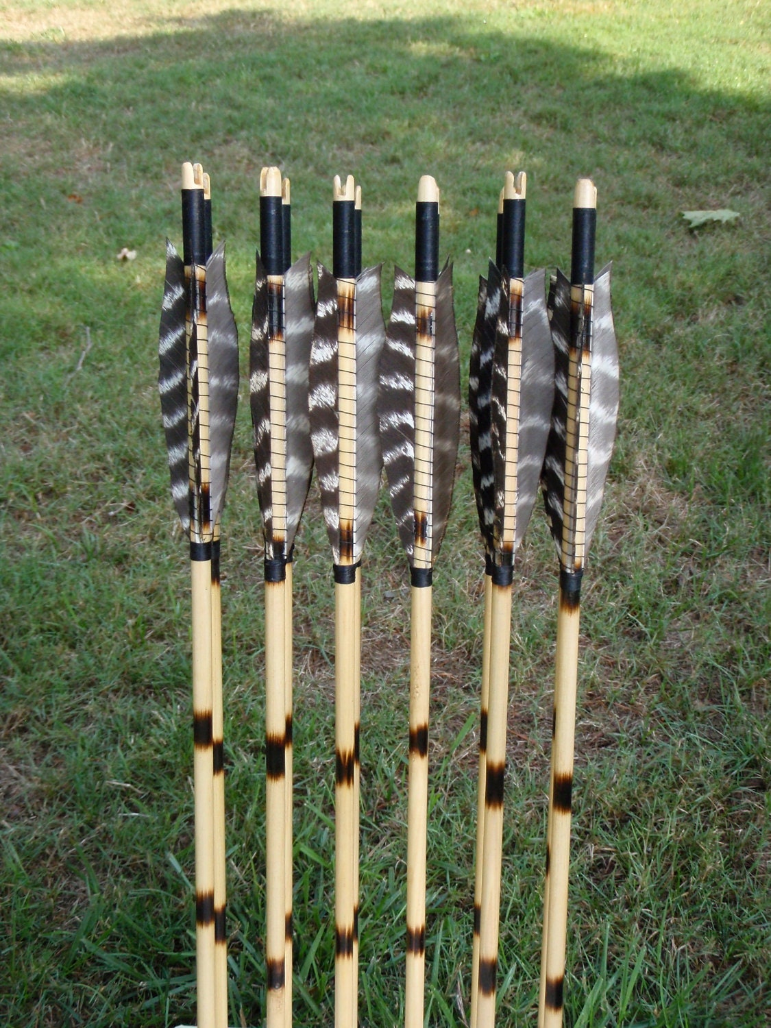 Primitive Woodland Arrows, 45-50lb, dozen wood archery arrows, traditional wood archery arrows