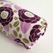 Baby Blanket, Purple and Lilac Flowers, White Minky