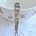 Serving spoon vintage Swedish silver plate wild pansies gilded