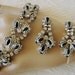 Ornate 50s Filigree Demi Parure (Black Glass Stones/Rhinestones) Bracelet & Drop Earrings