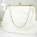 Off White Pearl Beaded Clutch Purse / Corde-Beads Clutch Purse / Circa1940s-1950s