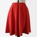 Red mini skirt , a line red skirt