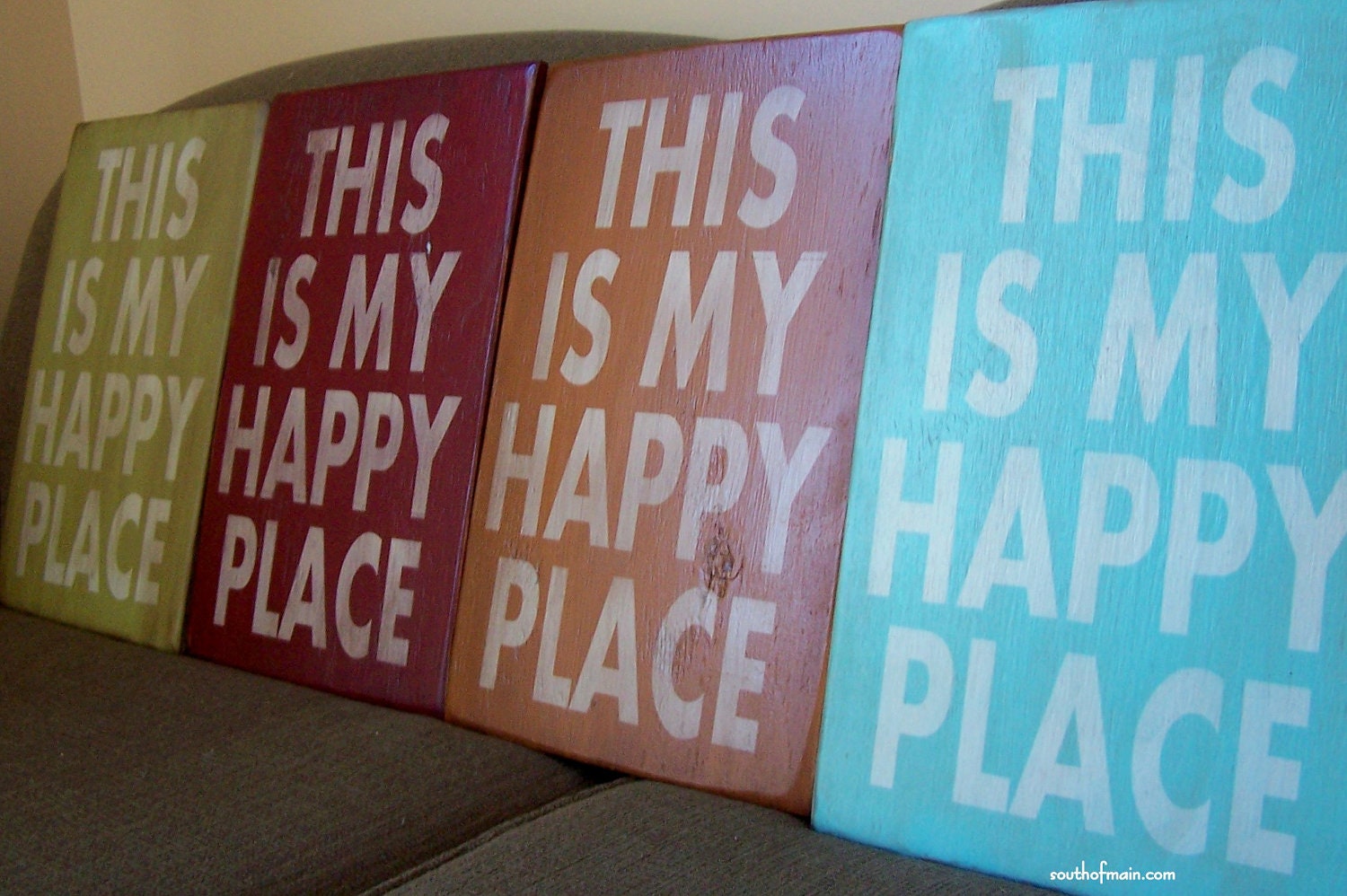 This Is My Happy Place - 12" x 18" Plywood Hand Painted Sign