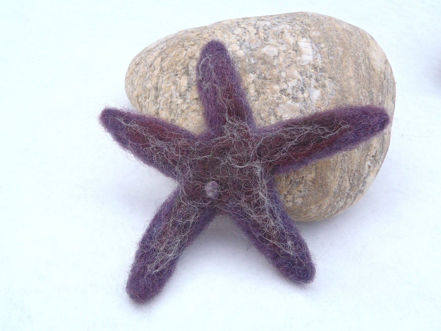 Felted Starfish, Purple sea star, needlefelted animal
