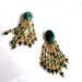 RESERVED Green Marbled Lucite Chandelier Clip Earrings 1950s Vintage
