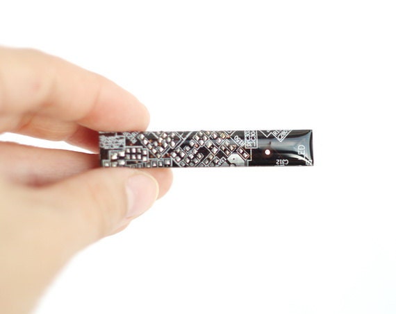Tie bar with Brown circuit board - recycled computer br2662 ready to ship