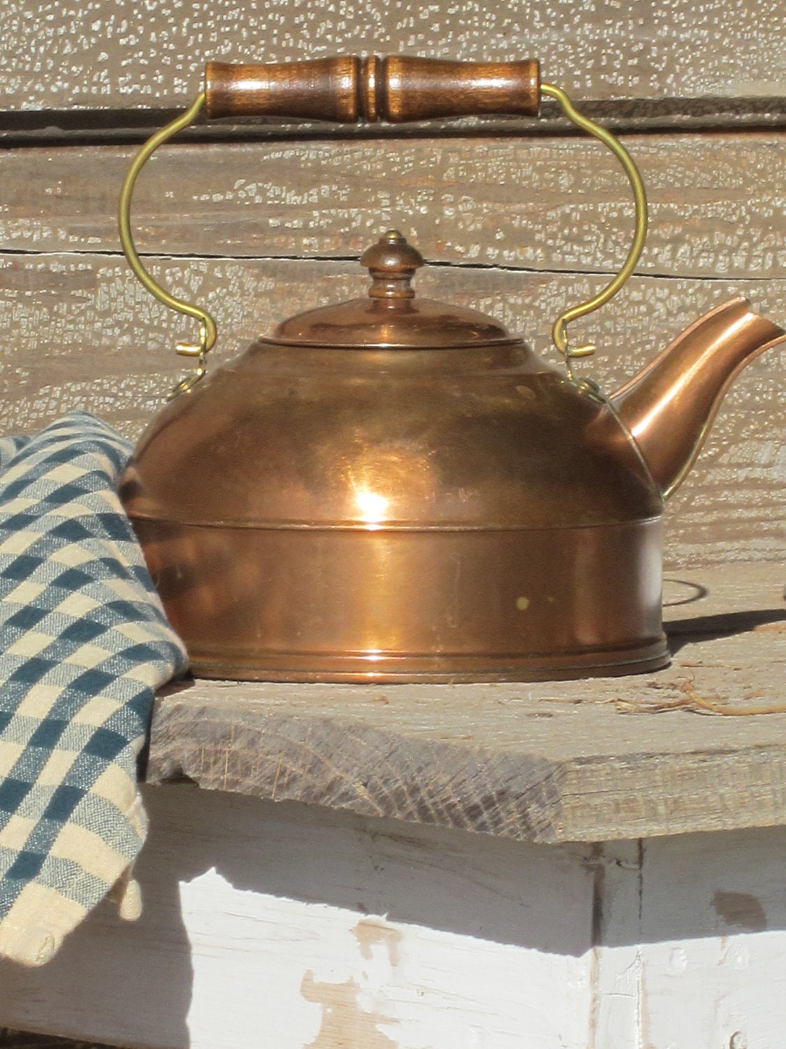 Vintage Copper Revere Ware Tea Kettle made in New by battenbeehive