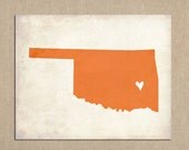 Oklahoma Love State Customizable Art Print