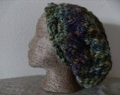 Dread Hat - Dreadlock Tam - Thick Chunky Fluffy - Warm Winter Accessory - Gnarly - Green Grey Brown - Knit Wool