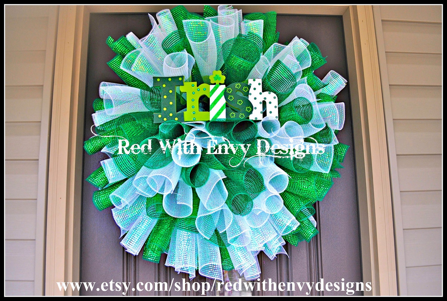 St. Patrick's Day Wreath, Wreath, Deco Mesh Wreath, Spiral Wreath, Curly Wreath, St. Patrick's Day