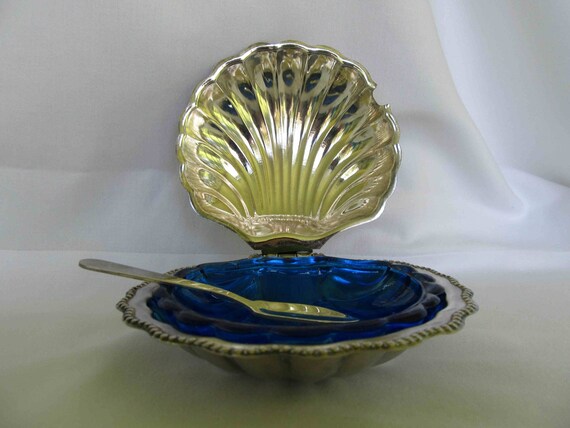 Vintage Clam Shell Silver Plate Butter by