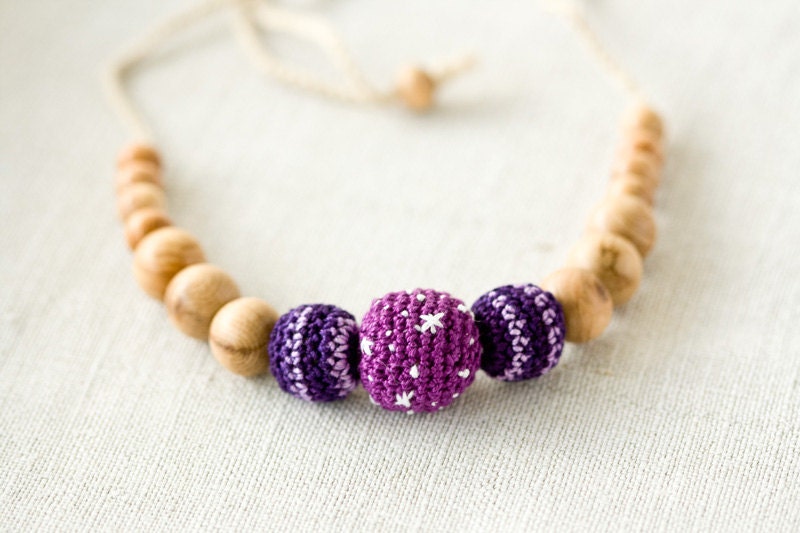 Lilac Stardust Nursing Necklace / Teething Necklace - Galaxy, Stars, Universe, space jewelry for moms to wear