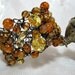 Amber Glass Bead Bracelet, handmade wire crochet beaded jewelry