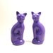 purple cat figurines // purple decor, violet, home decor, ceramic figurines, kitty, cats, kitschy collectible, painted figurine