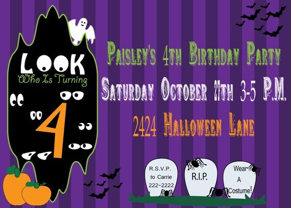 Printable 5X7 Halloween Invitation...by Party Like Paula Il_570xn