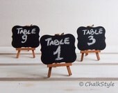 5 CHALKBOARDS with STAND Wedding Table Numbers Wedding Decor, Mini Scroll Chalk Boards, Gift Tags, Favor Tags Il_170x135