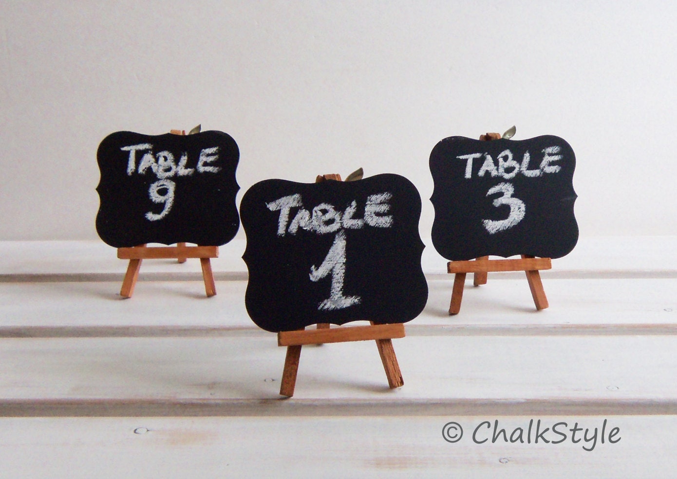 3 CHALKBOARDS with STAND Wedding Table Numbers Wedding Table Decor, Mini Scroll Table Numbers, Gift Tags, Favor Tags Il_570xn
