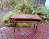 3 ft Industrial Salvaged Barnwood Desk with pipe legs
