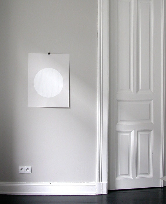 circle screenprint on paper, white