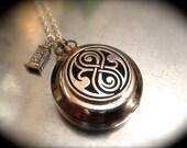 Infinity Symbol Compass with Mini Phone Booth Necklace