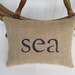 nautical decor, custom burlap pillow, navy blue sea pillow, child's theme room decor, summer beach house decor, READY TO SHIP