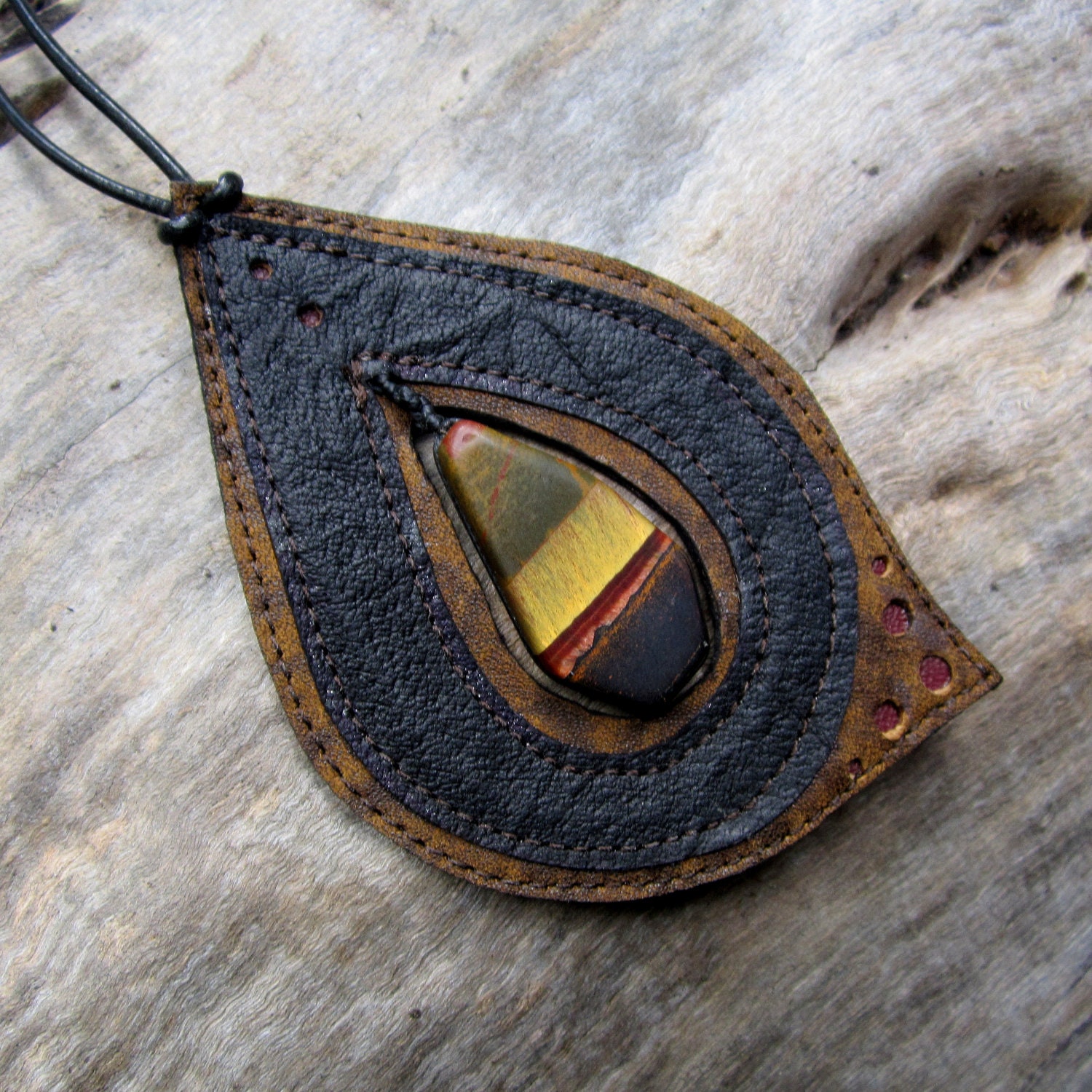 RESERVED For Miss Mary Tiger Iron Pendant Necklace earthy handmade OOAK creation by AriomDesigns