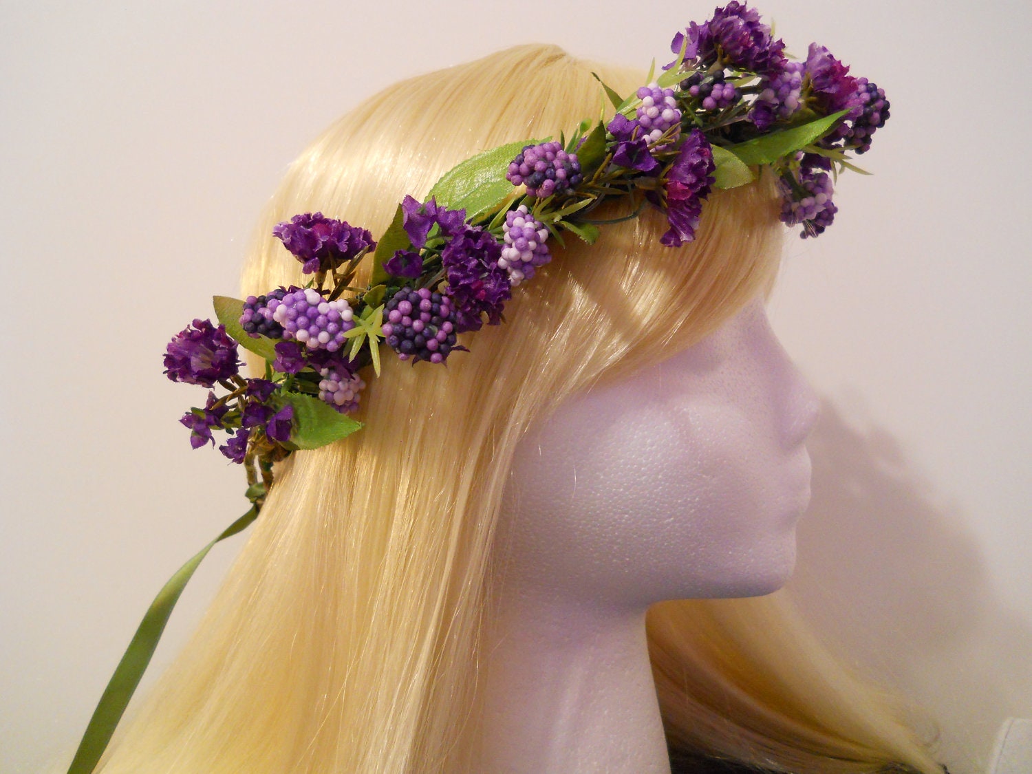 Flower Crown, Head Wreath, Purple, Lavender, Berry, Flowers for Wedding, Bridal, Flower Girl, Hair Accessory, Flower Tiara, Hippie, Circlet