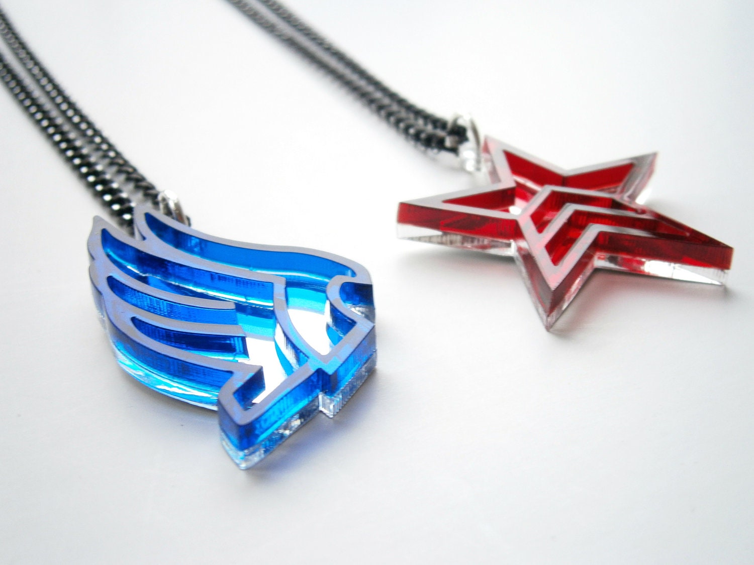 Mass Effect Paragon Renegade Necklaces - Laser Cut Acrylic-  Friendship Necklaces