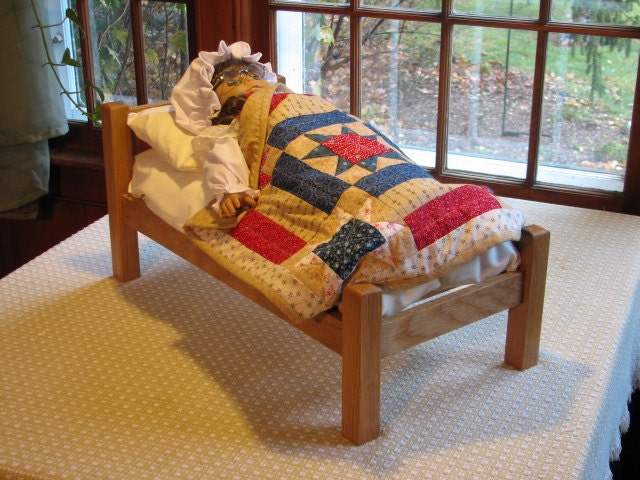 wooden 18 inch doll bed