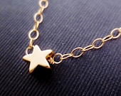 Little Gold Star Bracelet, 14kt Gold Filled Chain Star Jewelry, Simple Christmas Holiday Gift