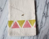 Tribal Inspired Dish Towel, Coral and Ochre
