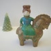Mid Century Swedish Dala Horse and Rider Candle Holder
